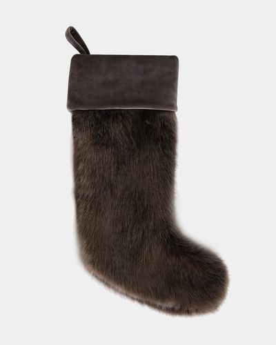 Paul Costelloe Living Brown Faux Fur Stocking